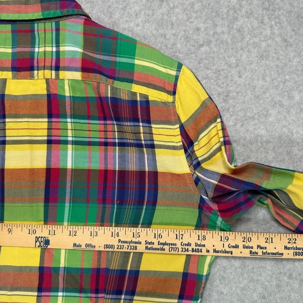 Polo Ralph Lauren Custom Fit Plaid Long Sleeve Shirt Men's Size M Multi Color